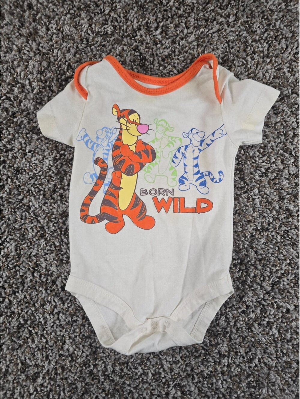 Disney Baby Sz 6-9M Short Sleeve T Shirt Born Wild TIGGER Winnie the Pooh